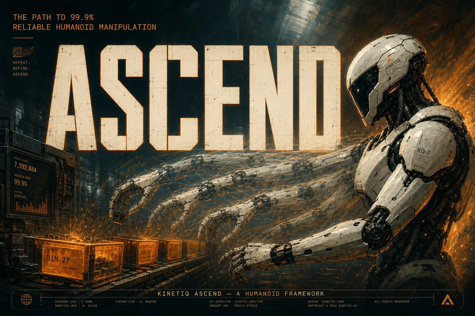 KinetIQ Ascend uses real-world reinforcement learning to push humanoid robots toward 99.9% task reliability and superhuman speed on production lines.